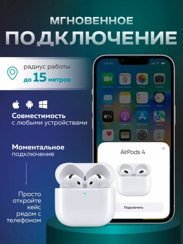 Airpods 4 premium+ "Оригинал" + Type-C + Чехол — изображение 4