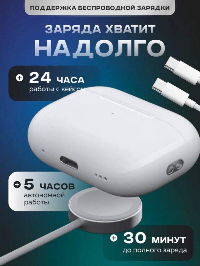 Airpods 4 premium+ "Оригинал" + Type-C + Чехол — изображение 3